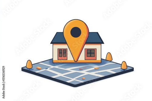 Location marker indicates a house situated on a city map with roads and landmarks