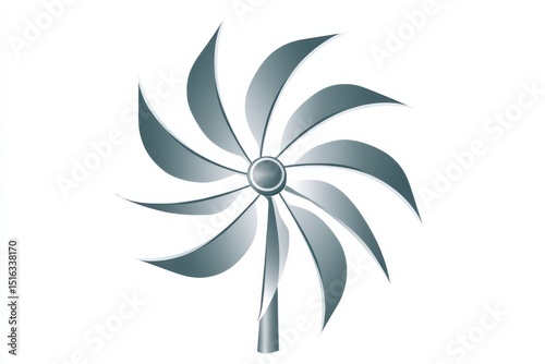 Wind turbine design with sleek blades in dynamic motion for renewable energy
