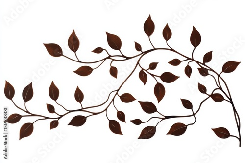 Decorative wall art featuring intricate leaf design in warm brown tones