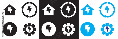 Energy saving and efficiency icon.  Vector for websites, mobile interfaces, presentations, banner, visual branding etc. Vector illustration. isolated on white and black background. EPS 10