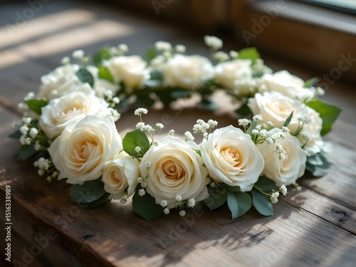 White roses flower crown