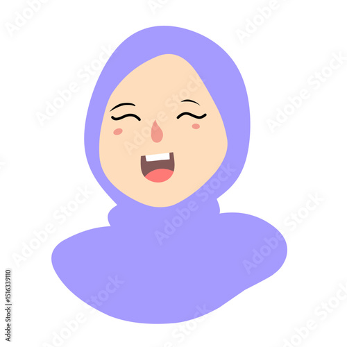 Muslim Woman Vector Cartoon