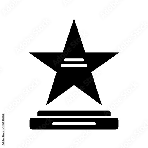 Star and pedestal icon. Filled style.