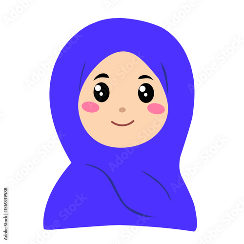 Muslim Woman Vector Cartoon