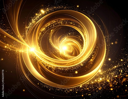 Gold spiral swirl abstract