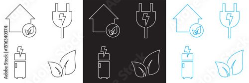 Energy saving and efficiency icon.  Vector for websites, mobile interfaces, presentations, banner, visual branding etc. Vector illustration. isolated on white and black background. EPS 10