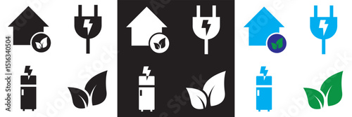 Energy saving and efficiency icon.  Vector for websites, mobile interfaces, presentations, banner, visual branding etc. Vector illustration. isolated on white and black background. EPS 10