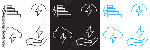 Energy saving and efficiency icon.  Vector for websites, mobile interfaces, presentations, banner, visual branding etc. Vector illustration. isolated on white and black background. EPS 10