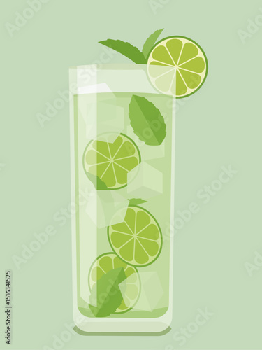 Summer Mojito Lime cocktail with Mint