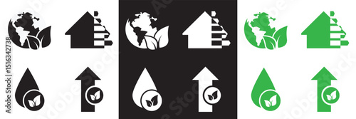 Energy saving and efficiency icon.  Vector for websites, mobile interfaces, presentations, banner, visual branding etc. Vector illustration. isolated on white and black background. EPS 10