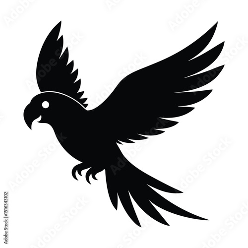 Parrot flying vector silhouette for tropical and vibrant design projects vector illustration.