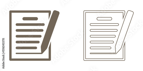 CONTRACT icon set. Vector solid icons collection. Solid and line icon style.