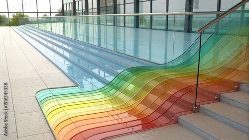 flowing gradient transparent multilayer glass for modern layout photo