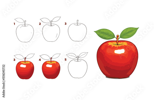 Easy Step-by-Step Apple Drawing Tutorial for Beginners Learn to Draw a Realistic Apple from Simple Shapes