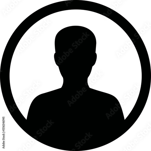 Silhouette of a person inside a circle symbolizing anonymity and anonymity. Vector illustration