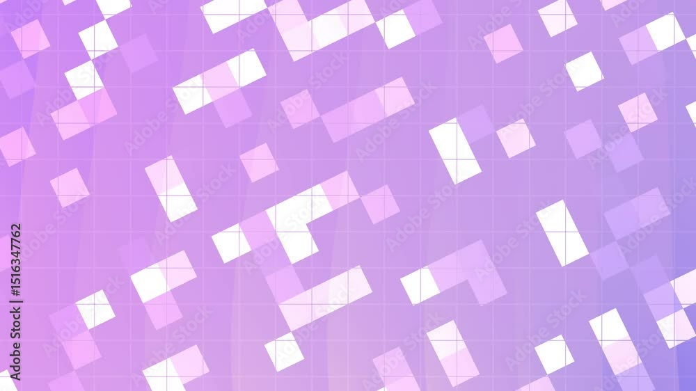 Mosaïque abstraite de carrés lumineux violets et blancs