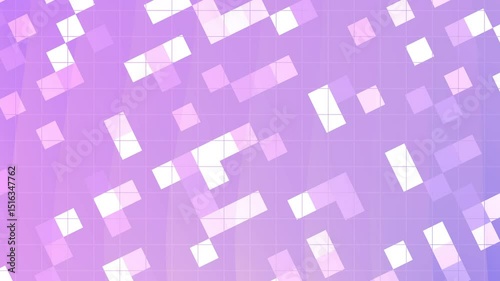 Mosaïque abstraite de carrés lumineux violets et blancs