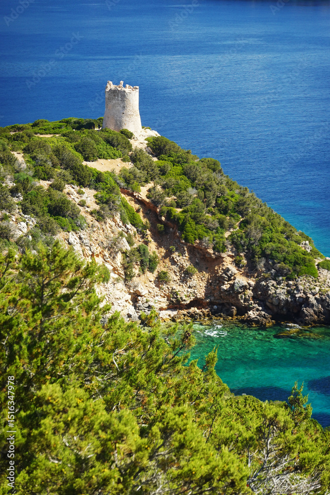 Fototapeta premium Panorama of Cape Caccia, Sardinia, Italy 
