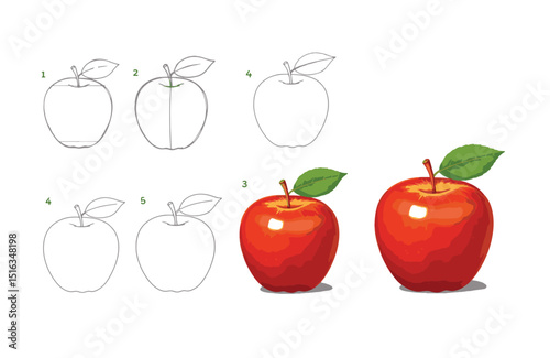 Easy Step-by-Step Apple Drawing Tutorial for Beginners Learn to Draw a Realistic Apple
