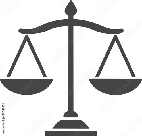 Balance scales symbol in black and white  abstract concept. Vector illustration