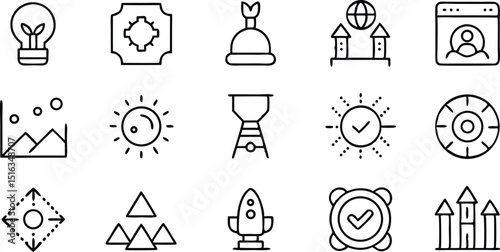 Innovative Business Growth Icons Strategy, Success, and Innovation