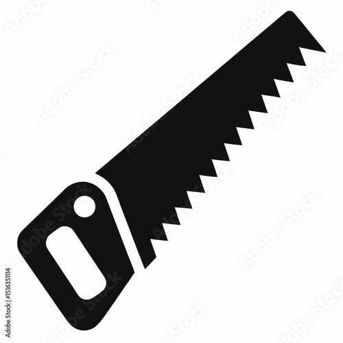 Hand saw vector icon on white background.