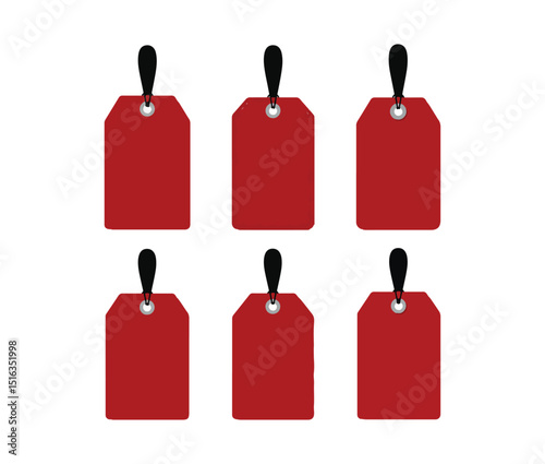 Red price tags with alpha channel