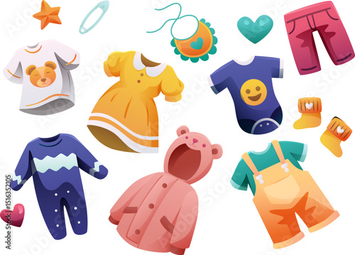 baby fashion clothing vector illustration