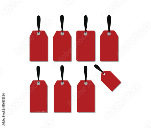 Vector illustration of a red label