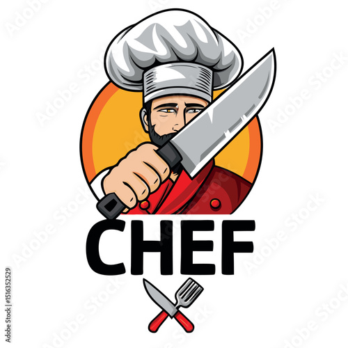 chef with a tray vector