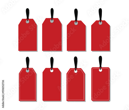 Red Tag Collection Blank Price Tags, Labels, and Gift Tags for Design Projects