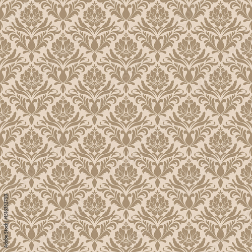 Elegant Damask Seamless Pattern. Vector design for Wallpaper, Fabric, Branding, Packaging, Invitations, Wedding, Home Decor Design