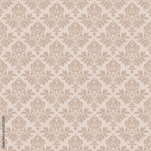 Elegant Damask Seamless Pattern. Vector design for Wallpaper, Fabric, Branding, Packaging, Invitations, Wedding, Home Decor Design