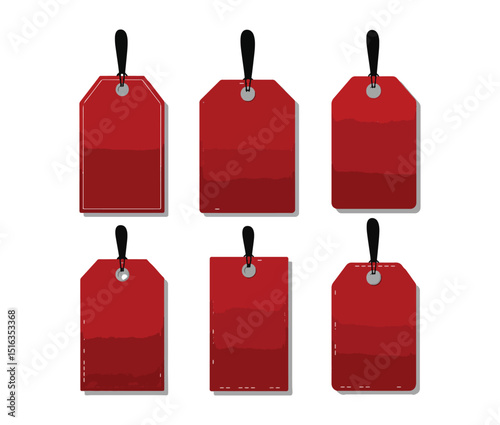 Set of red price tags