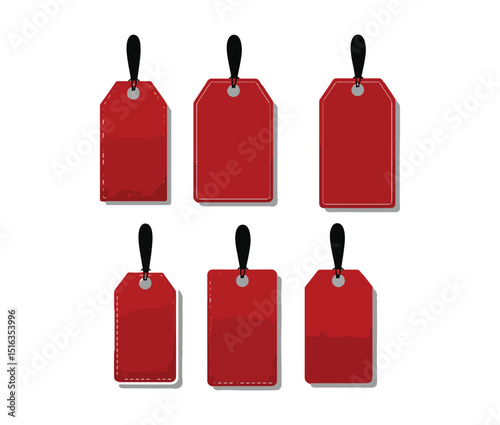 Red price tags with alpha channel