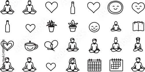 Mindfulness, Yoga, and Self-Love A Collection of Icons for Wellbeing