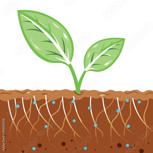 plant growing from the ground vector