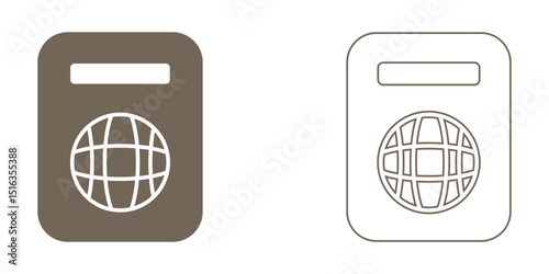 PASSPORT icon set. Vector solid icons collection. Solid and line icon style.