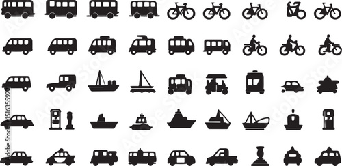 Comprehensive Guide to Transportation Icons Vehicles, Vessels, and Bikes