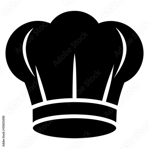 Cook chef hats silhouette on white background