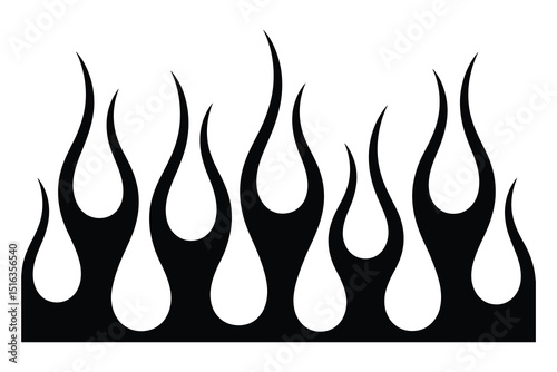 Black and white flame design graphic for car decals
