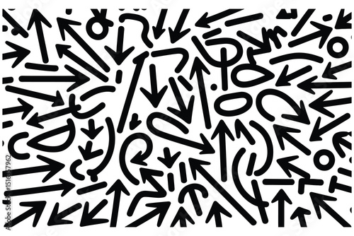 Abstract black and white arrow pattern background