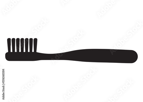 Toothbrush logo silhouette vector, Toothbrush logo icon, toothbrush silhouette vector illustration, simple black toothbrush silhouette logo vector on a white background.