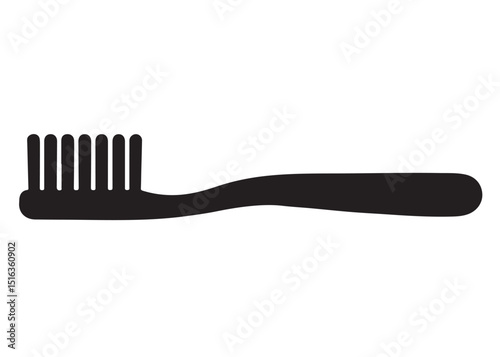 Toothbrush logo silhouette vector, Toothbrush logo icon, toothbrush silhouette vector illustration, simple black toothbrush silhouette logo vector on a white background.