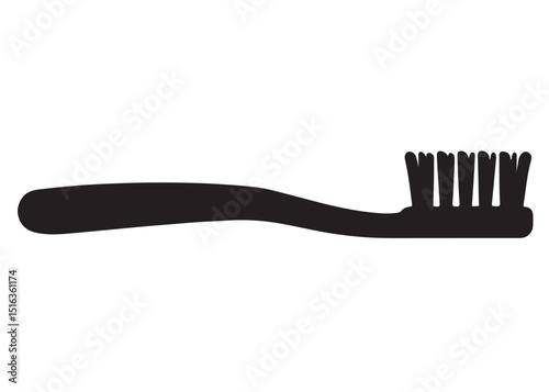 Toothbrush logo silhouette vector, Toothbrush logo icon, toothbrush silhouette vector illustration, simple black toothbrush silhouette logo vector on a white background.