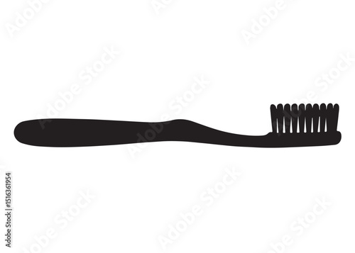 Toothbrush logo silhouette vector, Toothbrush logo icon, toothbrush silhouette vector illustration, simple black toothbrush silhouette logo vector on a white background.