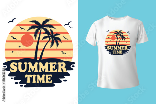Summer T-Shirt Design – Tropical Beach, Sunshine, and Vacation Graphic Tee