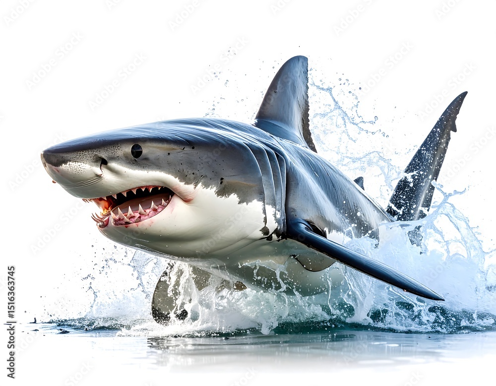 Fototapeta premium Powerful shark leaping