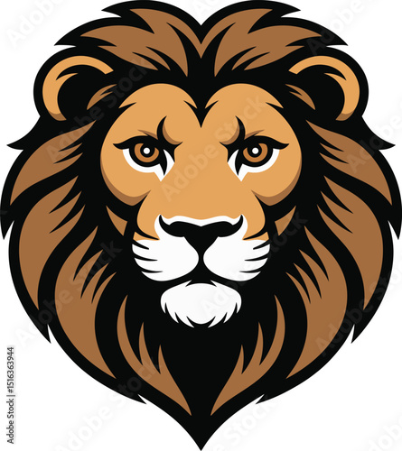 "A powerful illustration of a lion's head, showcasing its majestic features and bold mane. This logo symbolizes strength and courage, making it ideal for brands, sports teams, or organizations that em