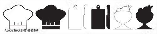 Minimal Line and Fill Icons For restaurant and Food